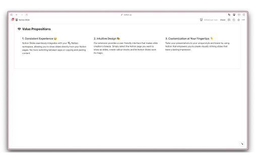 Notion Slide  from Chrome web store to be run with OffiDocs Chromium online