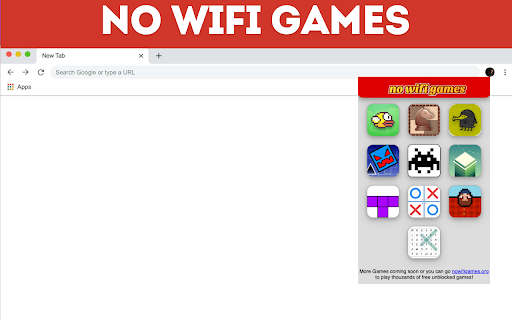 No Wifi Games  from Chrome web store to be run with OffiDocs Chromium online