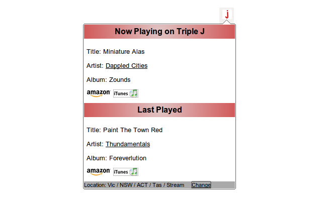 Now Playing on Triple J  from Chrome web store to be run with OffiDocs Chromium online