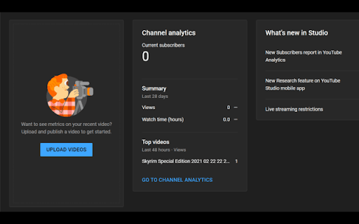 No Youtube Studio Comment Widget  from Chrome web store to be run with OffiDocs Chromium online