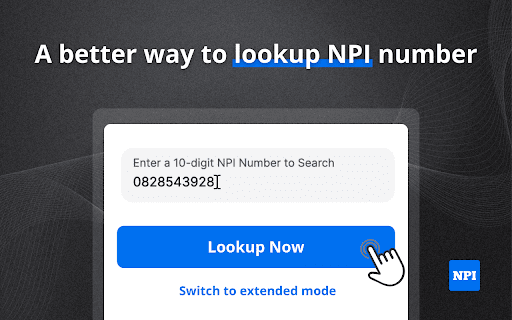 NPI Number Lookup  from Chrome web store to be run with OffiDocs Chromium online