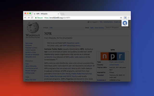 NPR Player  from Chrome web store to be run with OffiDocs Chromium online