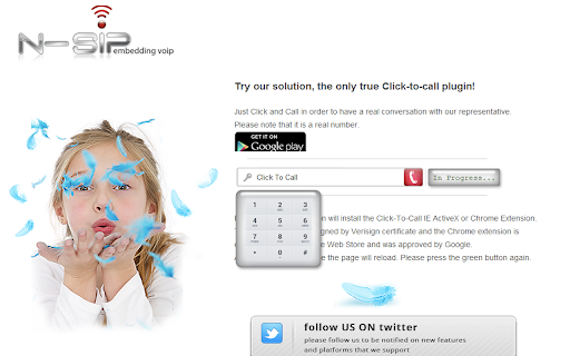 N SIPs Click to Call Extention  from Chrome web store to be run with OffiDocs Chromium online