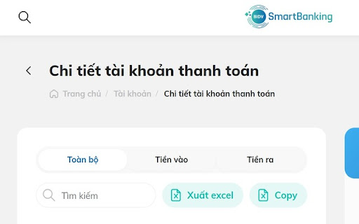 Nút Copy Giao dịch BIDV  from Chrome web store to be run with OffiDocs Chromium online