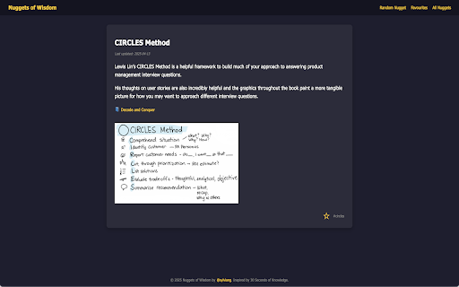 Nuggets of Wisdom  from Chrome web store to be run with OffiDocs Chromium online