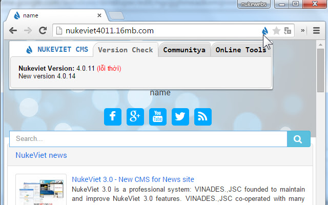 Nukeviet  from Chrome web store to be run with OffiDocs Chromium online
