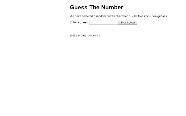 Number Guessing Game  from Chrome web store to be run with OffiDocs Chromium online
