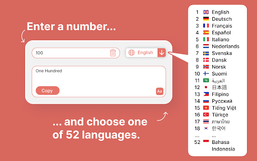 Number to Word Converter  from Chrome web store to be run with OffiDocs Chromium online