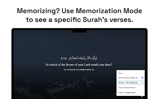 Nur | Quran in new tab  from Chrome web store to be run with OffiDocs Chromium online