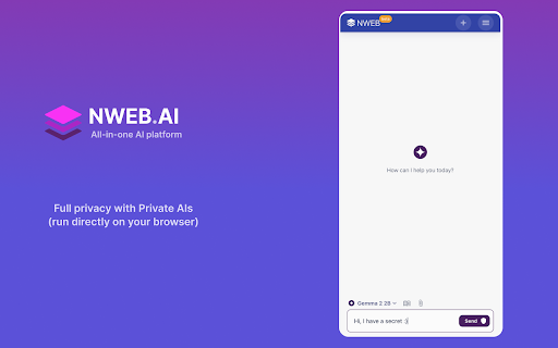 NWEB AI: ChatGPT, Gemini, Claude and Private AIs (always Free with BYO Key)  from Chrome web store to be run with OffiDocs Chromium online