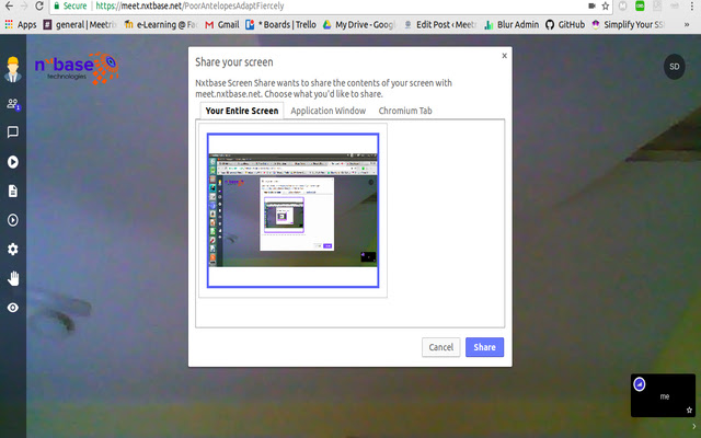 Nxtbase Screen Share  from Chrome web store to be run with OffiDocs Chromium online