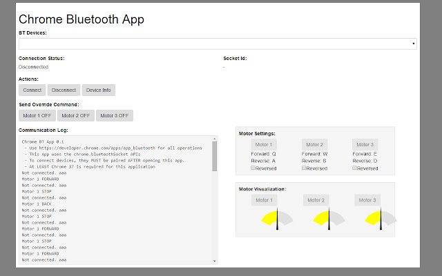 NXT Bluetooth Controller  from Chrome web store to be run with OffiDocs Chromium online