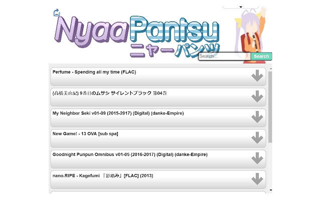 Anime Terkini Nyaa Pantsu daripada kedai web Chrome untuk dijalankan dengan OffiDocs Chromium dalam talian