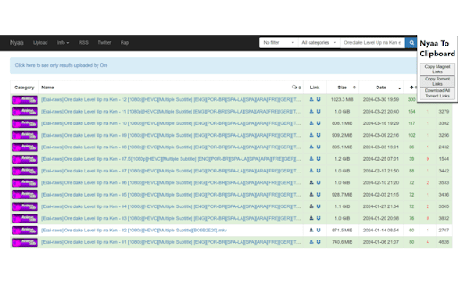Nyaa To Clipboard  from Chrome web store to be run with OffiDocs Chromium online