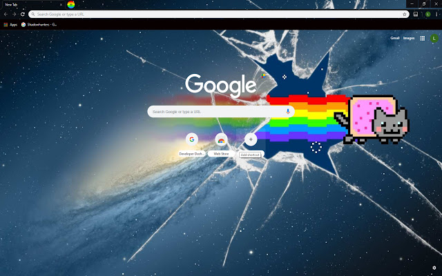 Тема Nyan Cat з веб-магазину Chrome, яка запускатиметься з OffiDocs Chromium онлайн