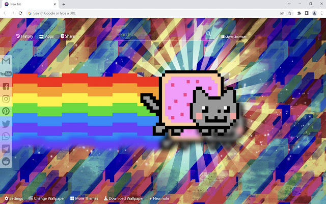 سيتم تشغيل Nyan Cat Wallpaper من متجر Chrome الإلكتروني مع OffiDocs Chromium عبر الإنترنت