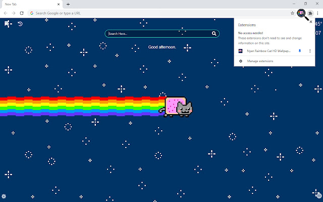 Nyan Rainbow Cat Cool Wallpapers New Tab  from Chrome web store to be run with OffiDocs Chromium online