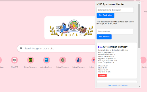 NYC Apartment Hunter  from Chrome web store to be run with OffiDocs Chromium online