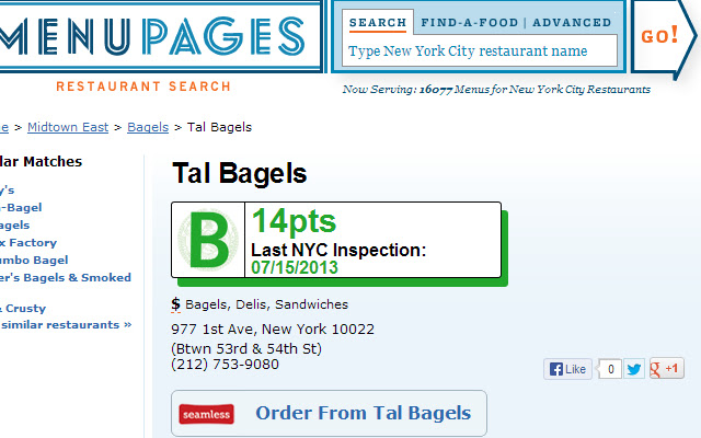 NYC Restaurant Inspection Letter Grades  from Chrome web store to be run with OffiDocs Chromium online