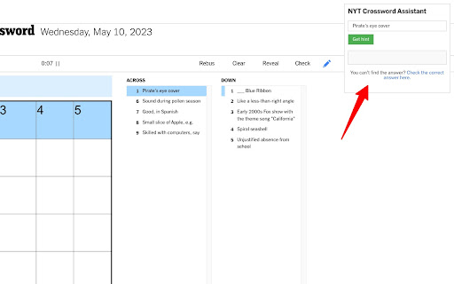 NYT Crossword Assistant  from Chrome web store to be run with OffiDocs Chromium online