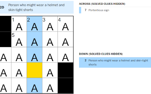 NYT Crossword Clue Hider  from Chrome web store to be run with OffiDocs Chromium online