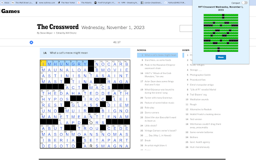 NYT Crossword Share  from Chrome web store to be run with OffiDocs Chromium online