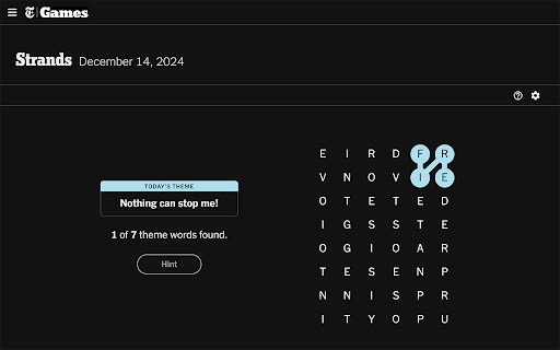 NY Times Games Dark Mode  from Chrome web store to be run with OffiDocs Chromium online