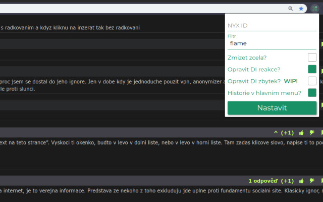 Nyx Crap Filter  from Chrome web store to be run with OffiDocs Chromium online