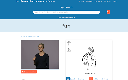 NZSL Dictionary Autoplayer  from Chrome web store to be run with OffiDocs Chromium online