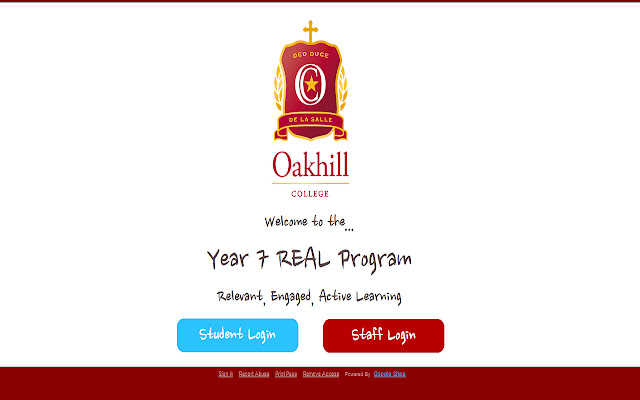 Oakhill College | REAL Program  from Chrome web store to be run with OffiDocs Chromium online