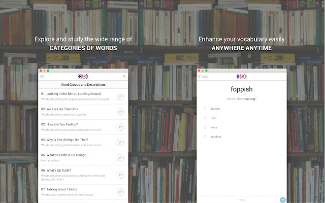 Oak’s Vocabulary  from Chrome web store to be run with OffiDocs Chromium online