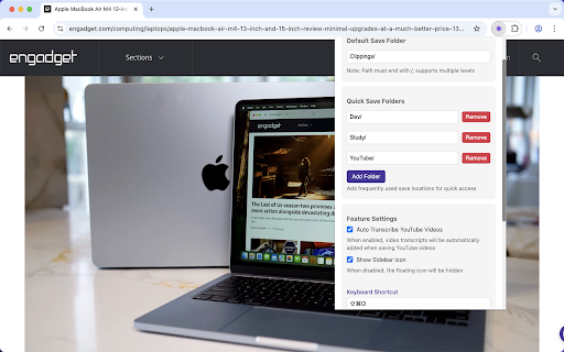 Obsidian Easy Clipper  from Chrome web store to be run with OffiDocs Chromium online