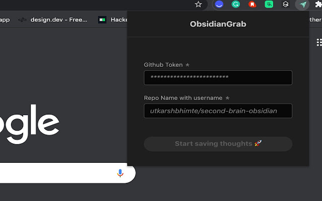 Obsidian Grab  from Chrome web store to be run with OffiDocs Chromium online