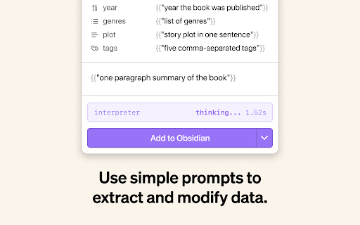 Obsidian Web Clipper  from Chrome web store to be run with OffiDocs Chromium online