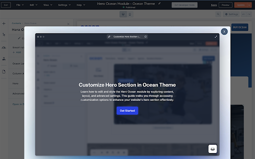 Ocean Website Tool in HubSpot  from Chrome web store to be run with OffiDocs Chromium online