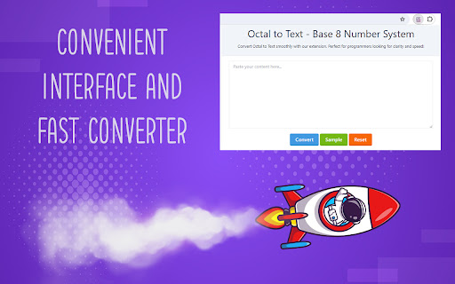 Octal to Text Base 8 Number System  from Chrome web store to be run with OffiDocs Chromium online