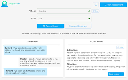 Octopi VAX(Virtual Assistant Experience )  from Chrome web store to be run with OffiDocs Chromium online