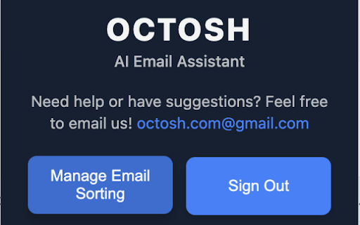 Octosh AI Email Assistant  from Chrome web store to be run with OffiDocs Chromium online