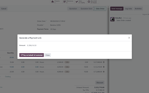 Odoo MOTO Payments  from Chrome web store to be run with OffiDocs Chromium online