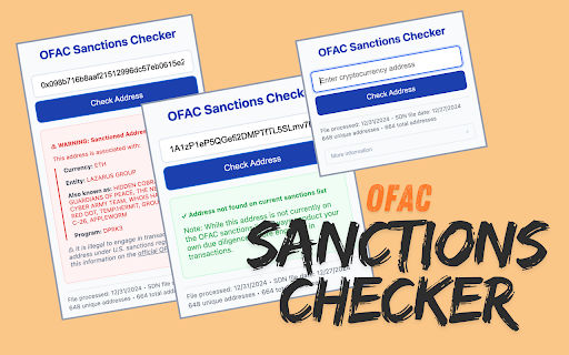 OFAC Sanctions Checker  from Chrome web store to be run with OffiDocs Chromium online