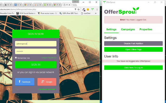 Offer Sprout  from Chrome web store to be run with OffiDocs Chromium online