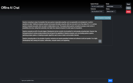 Offline AI Chat (Ollama)  from Chrome web store to be run with OffiDocs Chromium online