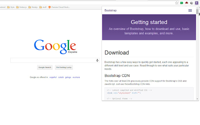 Offline Bootstrap 3  from Chrome web store to be run with OffiDocs Chromium online