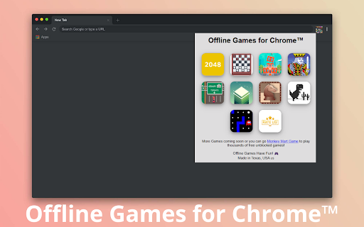 Offline Games  from Chrome web store to be run with OffiDocs Chromium online