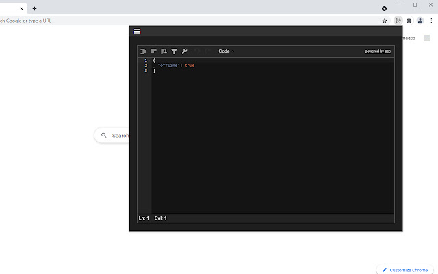 offline json  from Chrome web store to be run with OffiDocs Chromium online