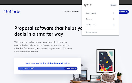 Offorte Proposal Software  from Chrome web store to be run with OffiDocs Chromium online