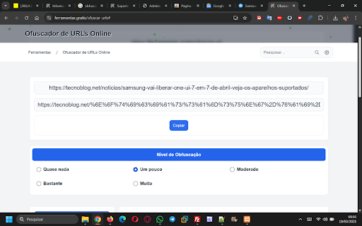 Ofuscador de URLs  from Chrome web store to be run with OffiDocs Chromium online