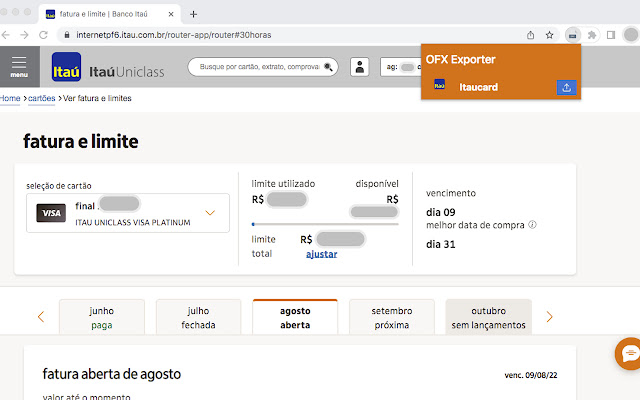OFX Exporter Brasil  from Chrome web store to be run with OffiDocs Chromium online