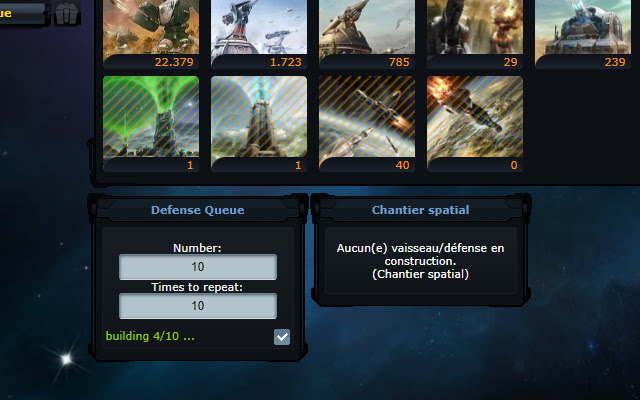 Ogame Defense Queue dari toko web Chrome untuk dijalankan dengan OffiDocs Chromium online