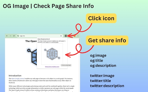 OG Image | Check Page Share Info  from Chrome web store to be run with OffiDocs Chromium online